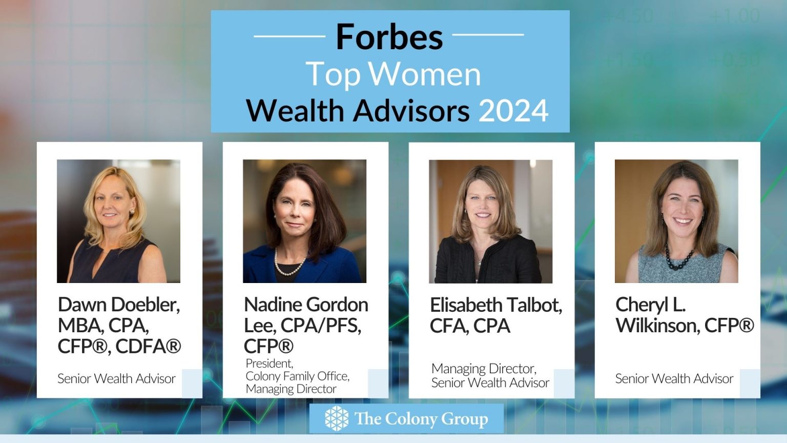 Four Colony Group Advisors Ranked on Forbes’ BestinStateWomen Wealth Advisors List The